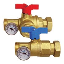 Valves à bille d'alimentation et de retour pour collecteur