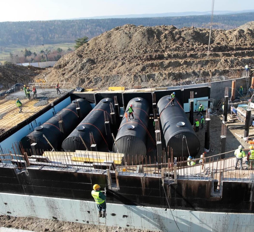 Potable water tanks and fire water tank