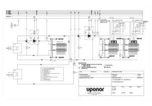 Lattialämmityksen ja -viilennyksen kytkentäkaavio ja toiminnan kuvaus 2-tie Smatrix Base PRO