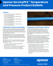 Uponor ServicePEX Temperature and Pressure Product Bulletin