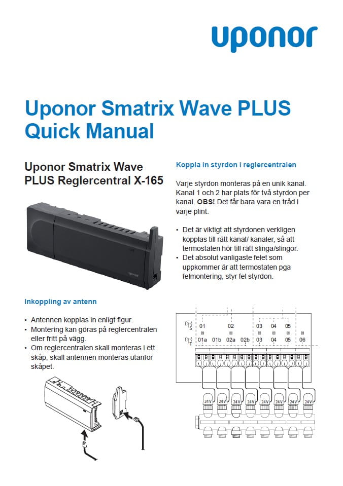 Uponor Smatrix Wave - Snabbguide