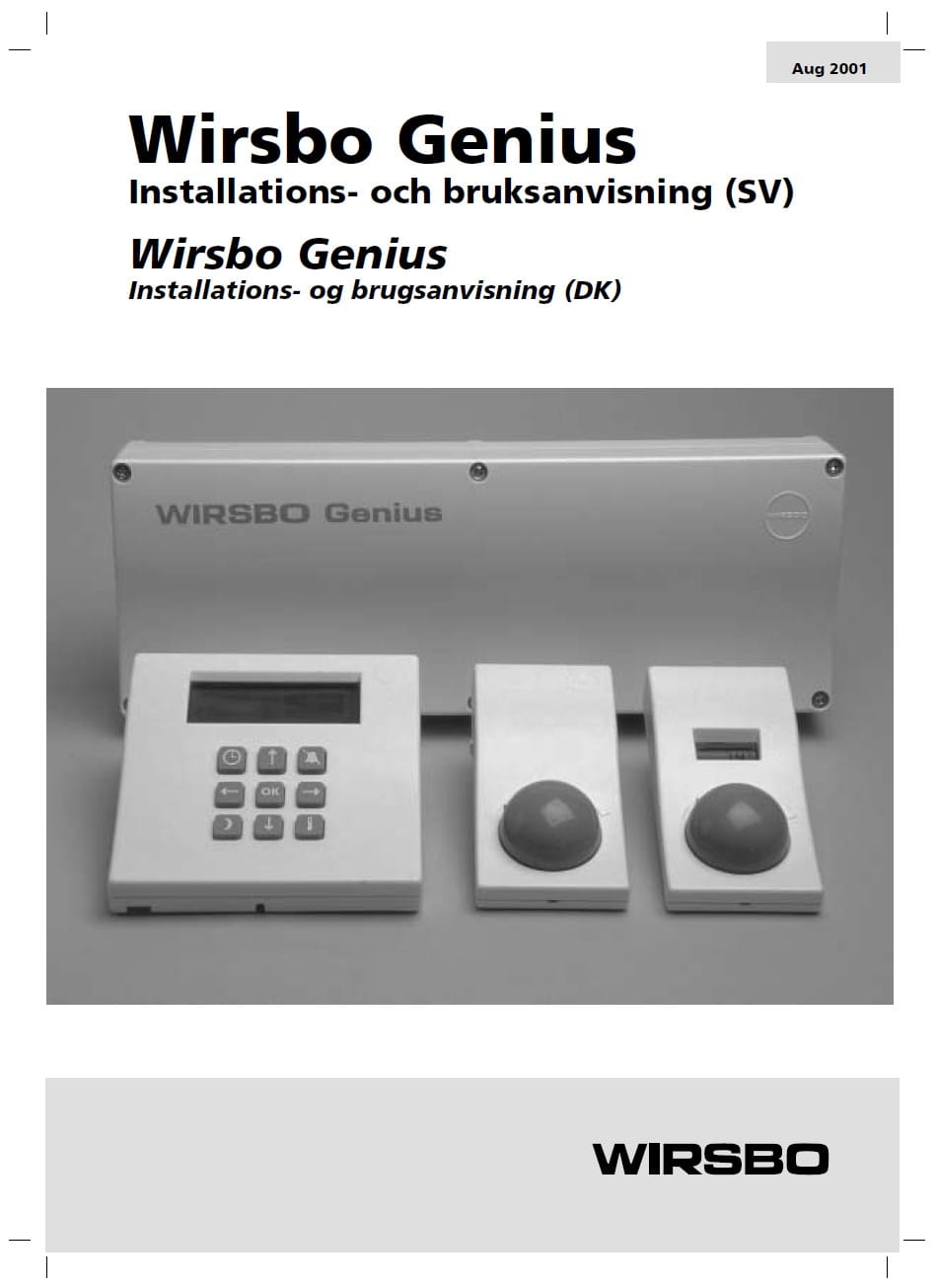 Wirsbo Genius - Installations- och användarmanual