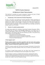 TEPPFA Position Statement - CE Marking for Plastic Piping Systems