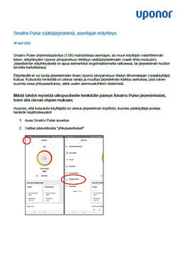 Smatrix Pulse -säätöjärjestelmä, asentajan etäyhteys