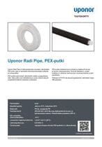 Tuotekortti Uponor Radi Pipe, PEX-putki