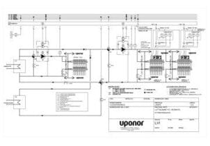 Lattialämmityksen ja -viilennyksen kytkentäkaavio ja toiminnan kuvaus Smatrix Base PRO