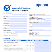 Residential Plumbing Jobsite Checklist