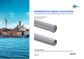 Environmental Product Declaration (EPD) - Uponor HTP In-house drainage pipes