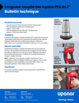 Longueur minimale de coupe pex de 2" - Bulletin technique