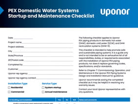 Maintenance checklist